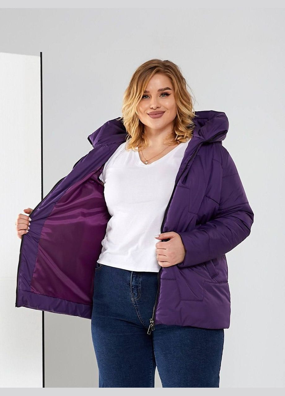 Сиреневая демисезонная женская демисезонная куртка большого размера SK