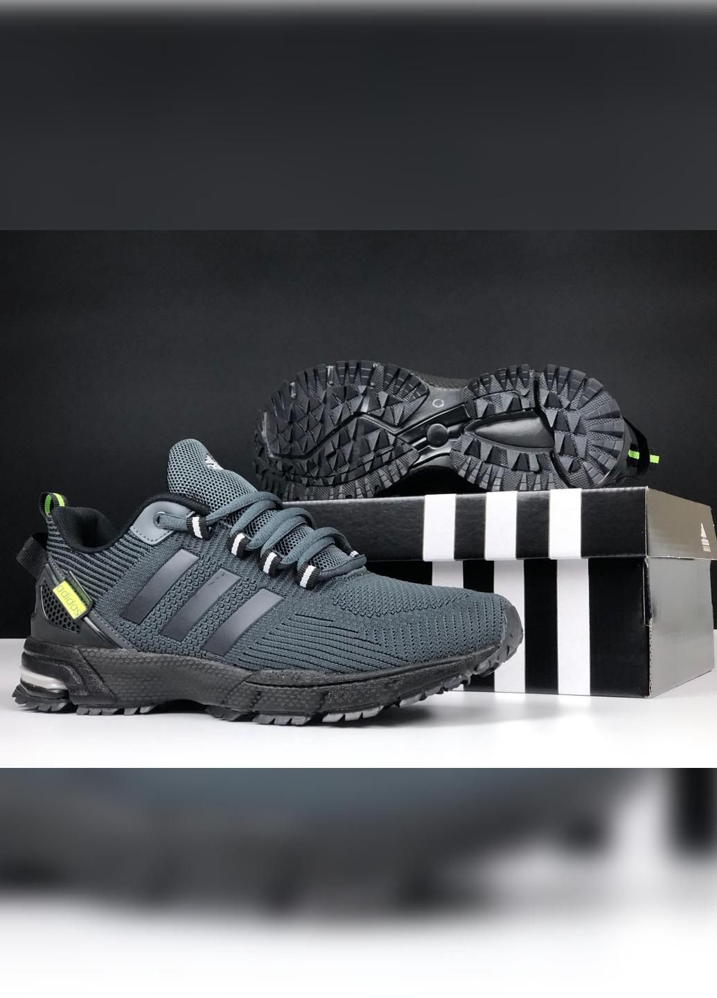 Серые демисезонные темно серые с салатовым демисезонные мужские кроссовки No Brand