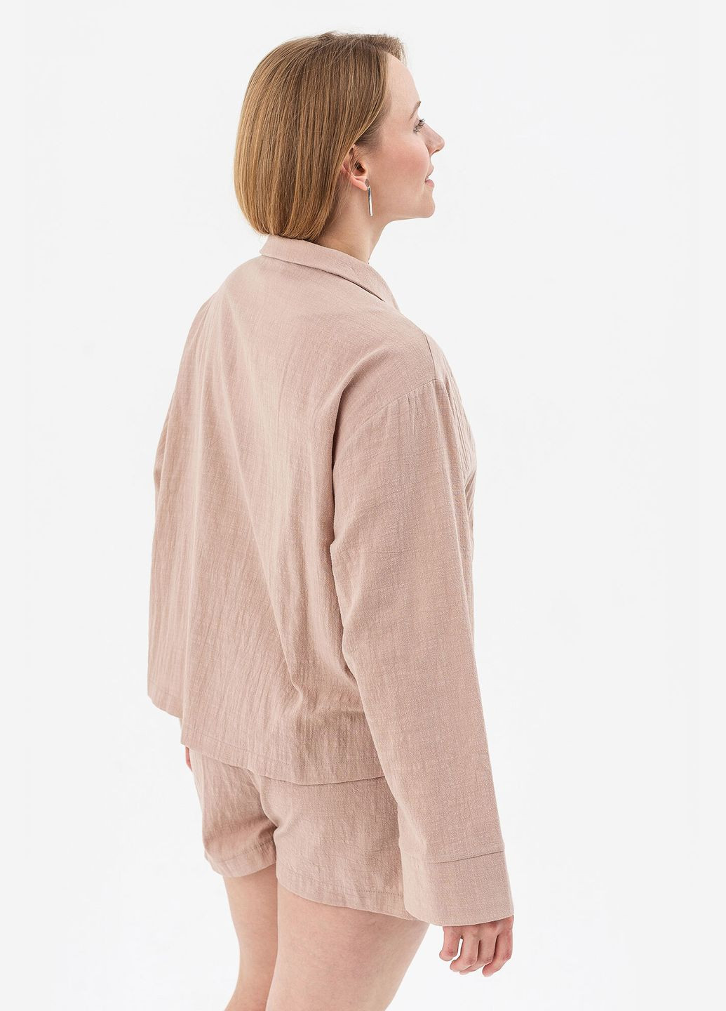 Бежевая рубашка однотонная Garne