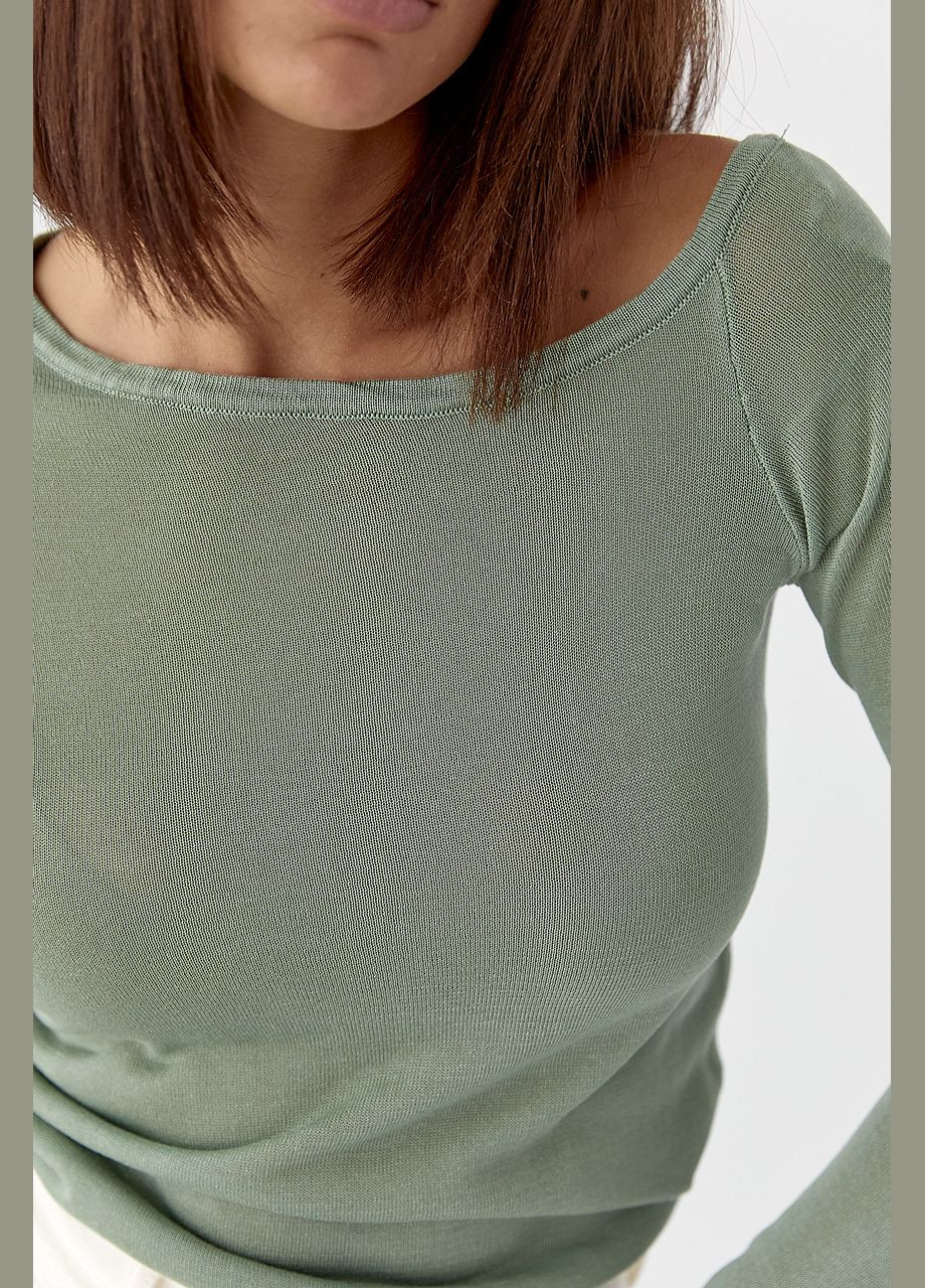 Віскозний лонгслів з відкритим плечем Lurex (344030189)