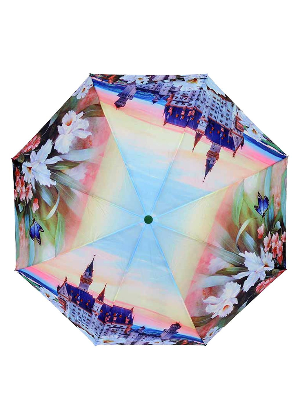 Синьо-жовта парасолька складна 813-03 напівавтомат синьо-жовтий Lantana середня система антивітер (345647189)