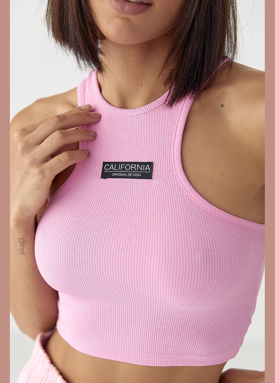 Приталенный женский топ в рубчик Lurex (334451584)