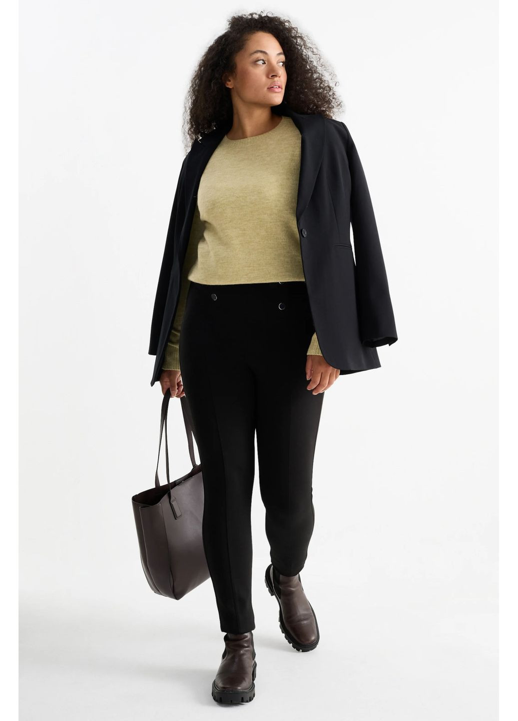 Зелений демісезонний светр в складі з вовною C&A