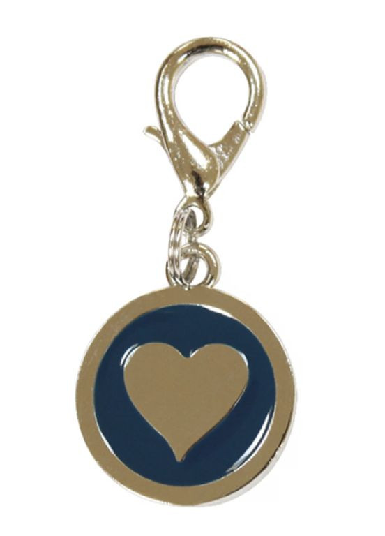 Цветной металлический брелок на ошейник Сердце, синий 25 мм Croci (284176049)