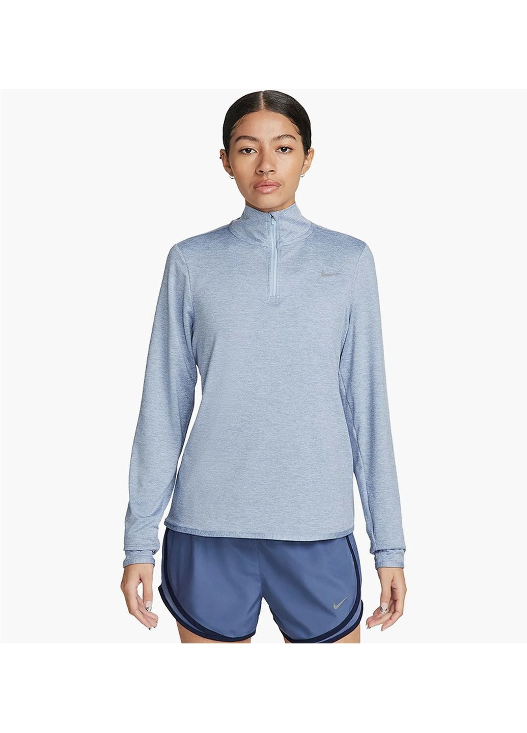 Кофта женская Swift Element Uv Protection 1/4-Zip Running Top Light Blue Nike (365962411)
