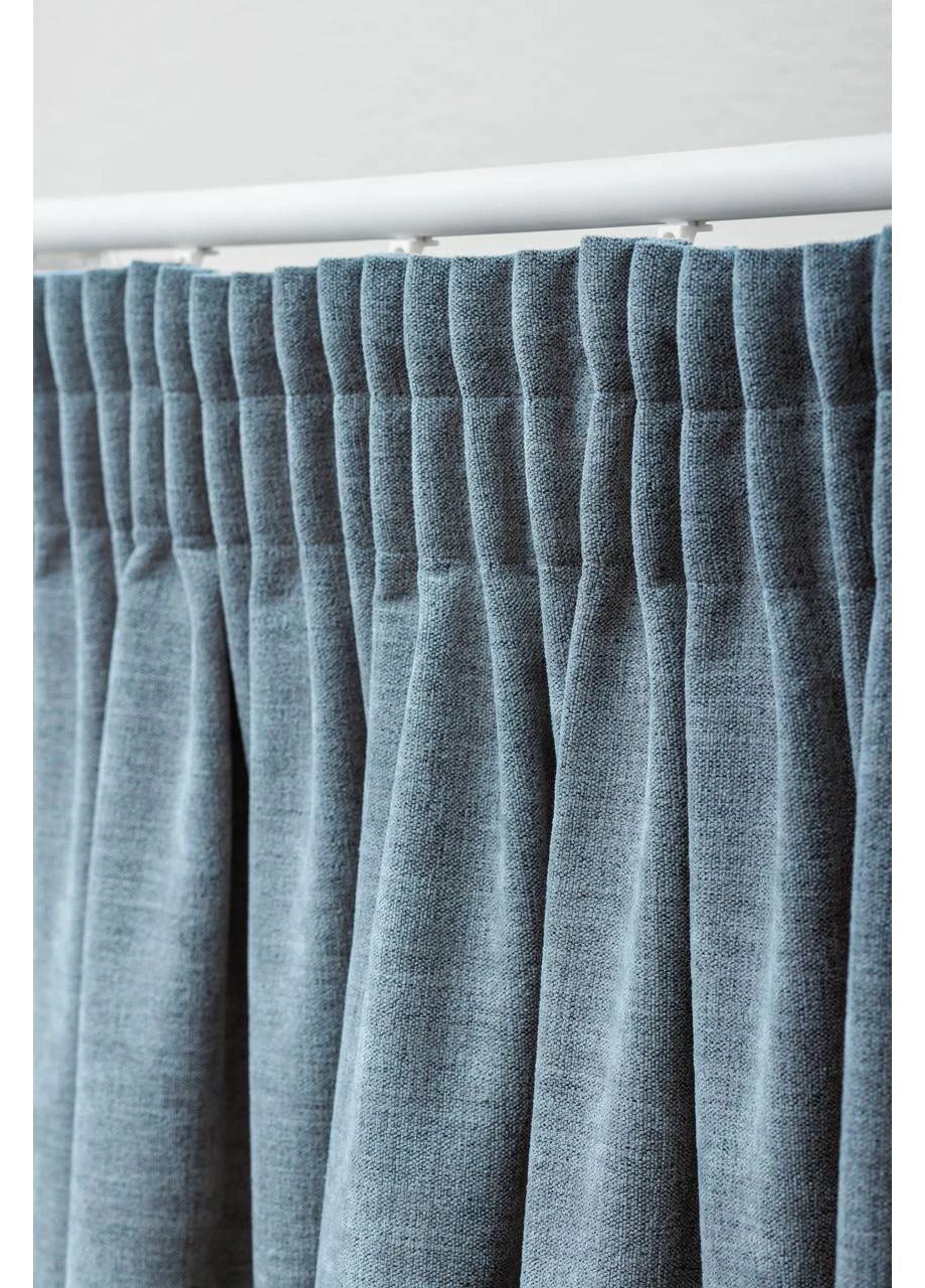 Шторы из матового шенила 2шт 3,5м х от 2,5м до 3м HYGG (370367174)