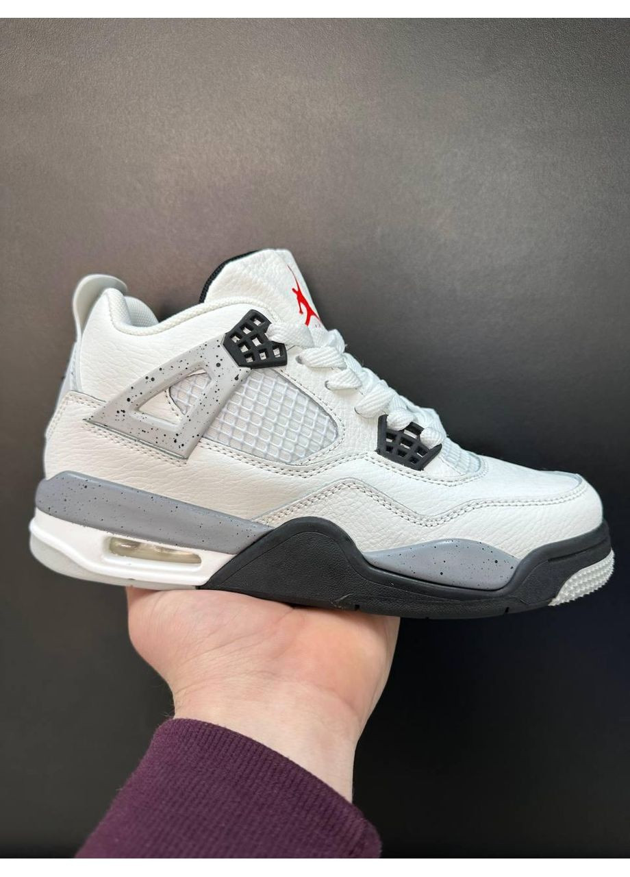 Сірі Осінні кросівки чоловічі nike jordan 4 white black grey найк аір джордан No Brand
