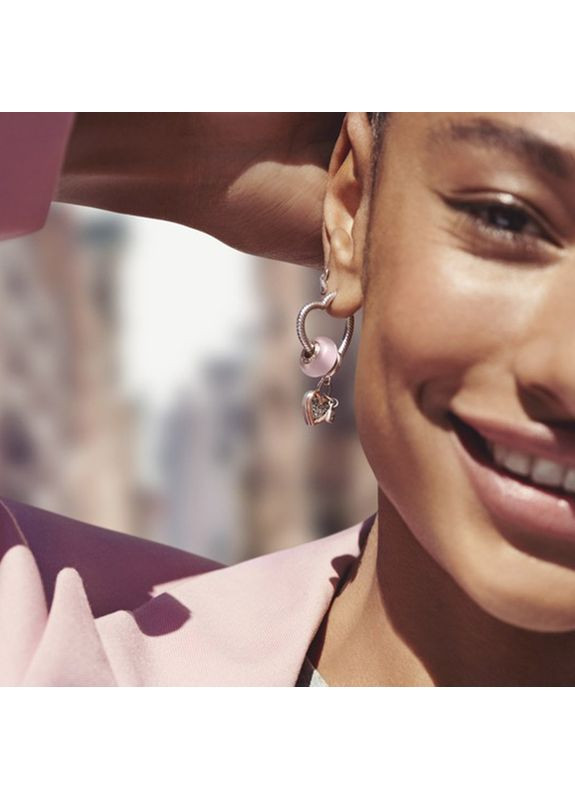 Сережки у формі серця для намистин Пандора кульчики 292236C00 Kabluchka (355346911)