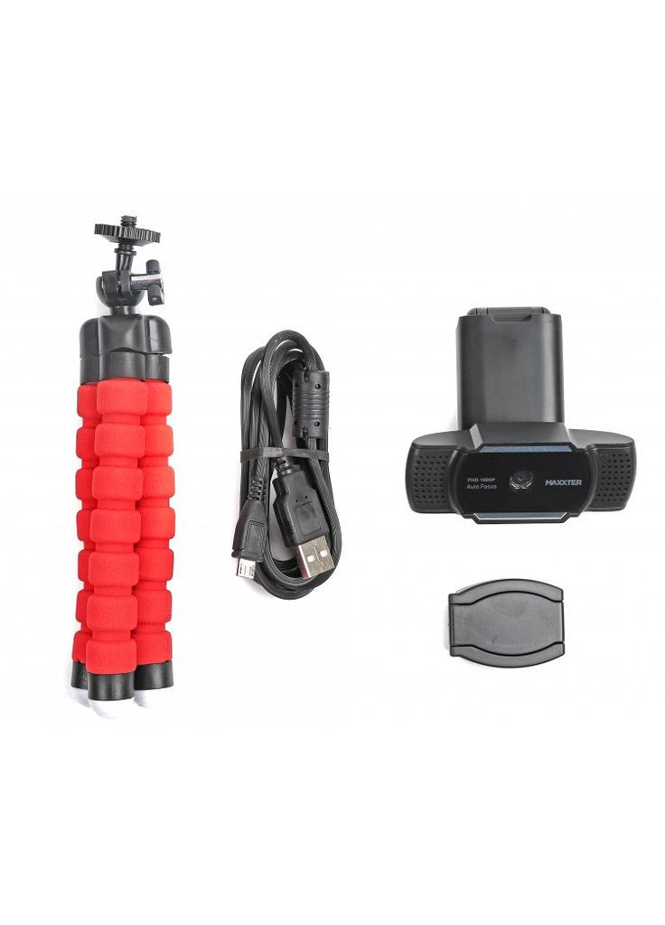 Веб камера USB 2.0 WC-FHD-AF-01, FullHD 1920x1080, Auto-Focus, колір Maxxter (341089568)