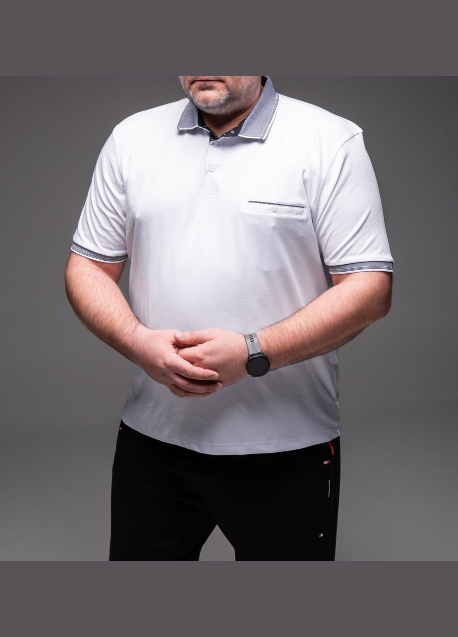 Біла футболка поло біла батал No Brand