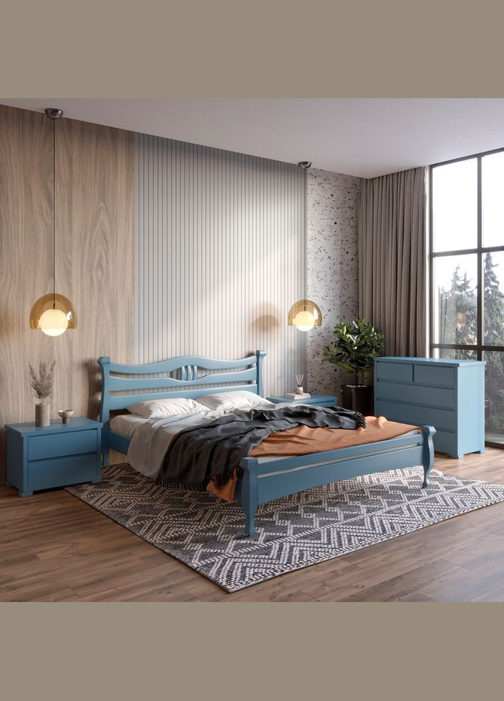 Полуторне дерев'яне ліжко Даллас (S7010R90B) 120х190 см Mebigrand (366087109)