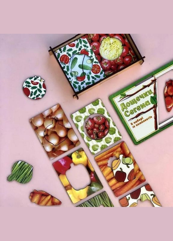 Дерев'яні Дощечки Сегена "Овочі" Ubumblebees (ПСФ036) PSF036 з візерунками No Brand (339777475)