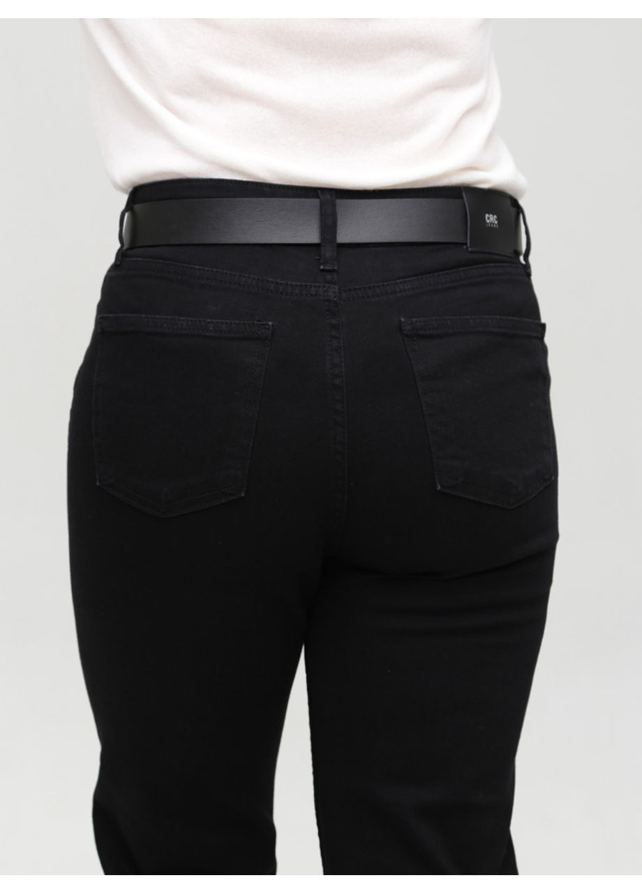Джинси жіночі чорні прямі МОМ Мom regular Cracpot - (358501752)