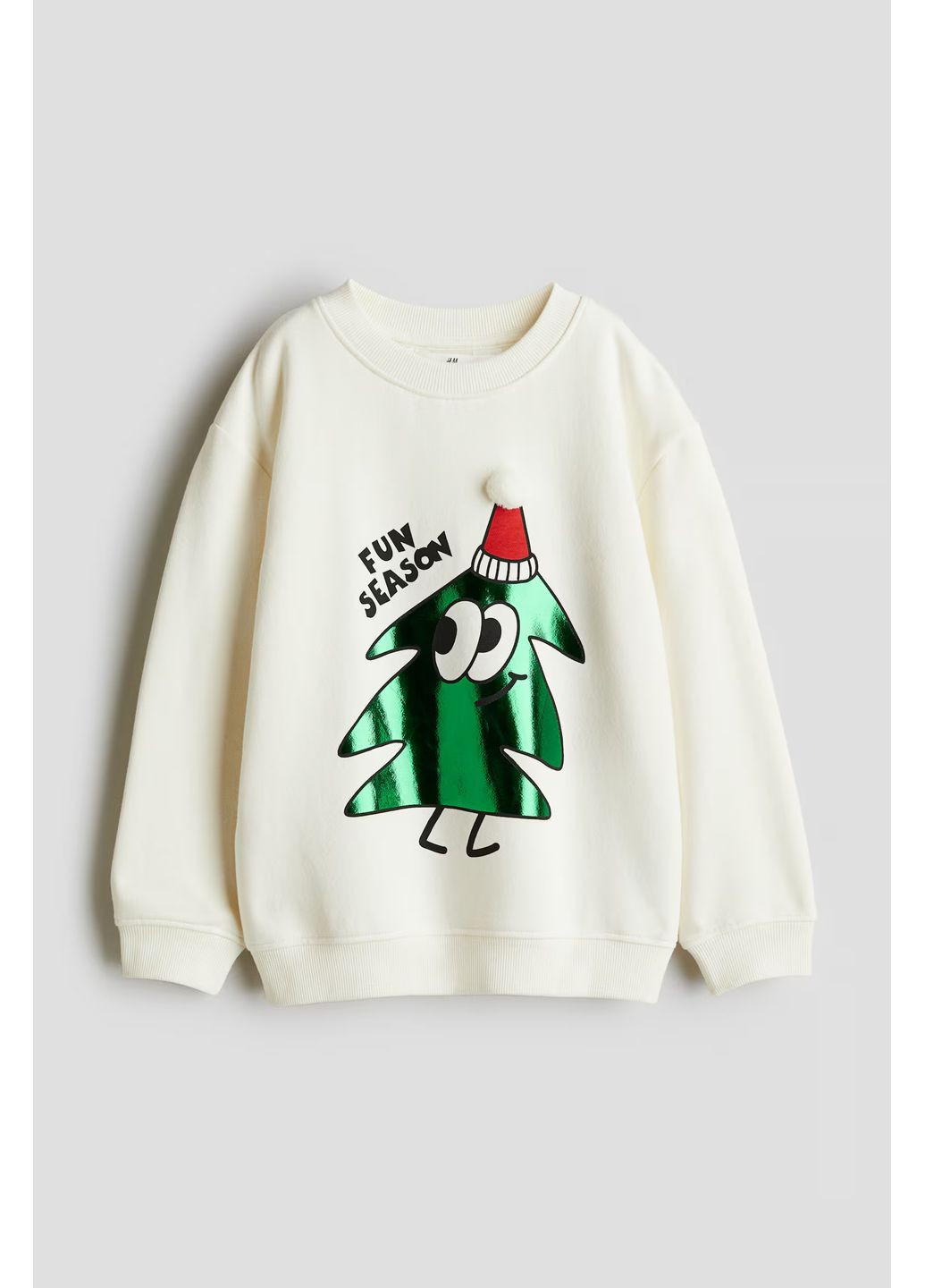 Толстовка З ПРИНТОМ для хлопчика біла 110/116см(4-6р) H&M (365702045)