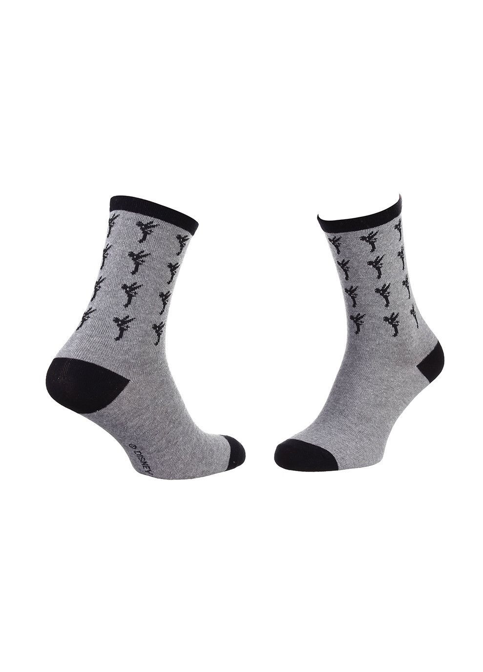 Сірі шкарпетки fees bells al lover feel 1-pack gray Disney однотонні (333960333)