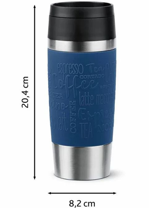 Термочашка Travel Mug Classic, 360мл, нержавіюча сталь, синій Tefal (315143206)