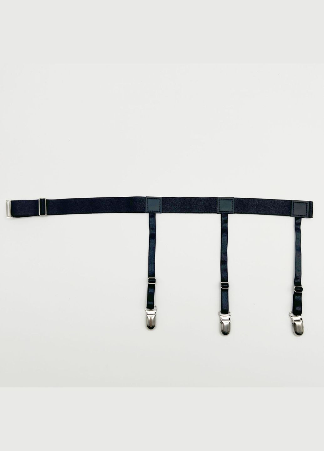 Подтяжки для рубашки регулируемые с металлическими зажимами черного цвета унисекс No Brand (317751408)