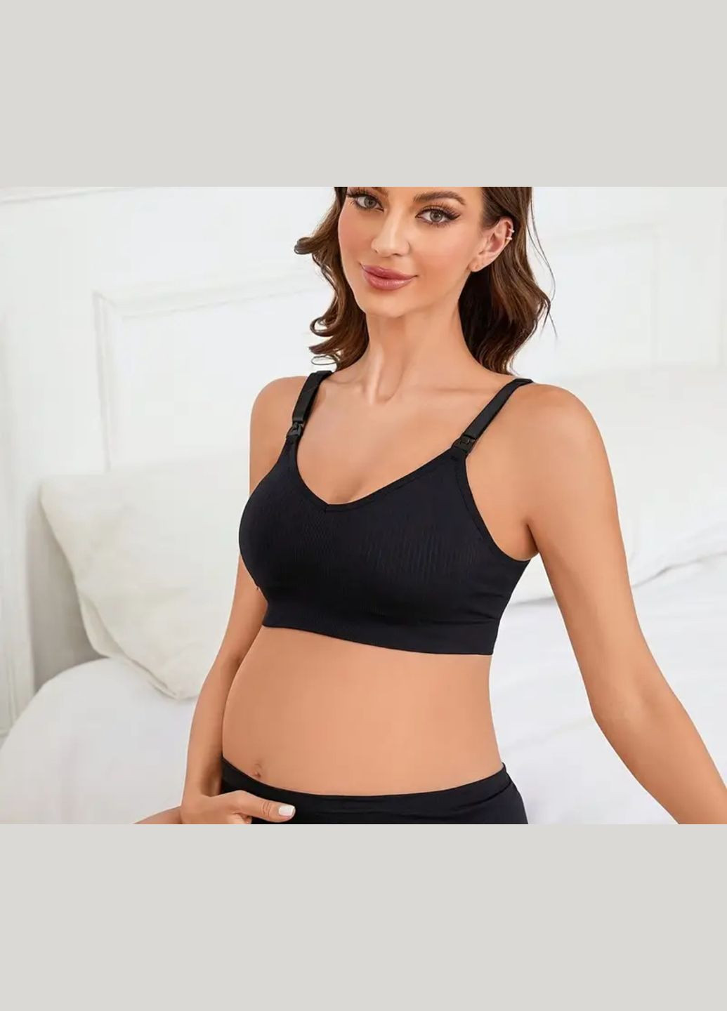 Чёрный топ для кормления No Brand