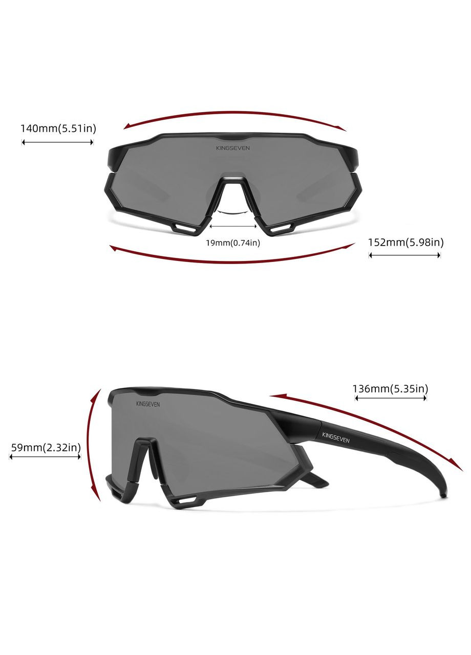 Протиударні велосипедні поляризаційні сонцезахисні окуляри 918 Black Pink Pink KINGSEVEN (330028217)