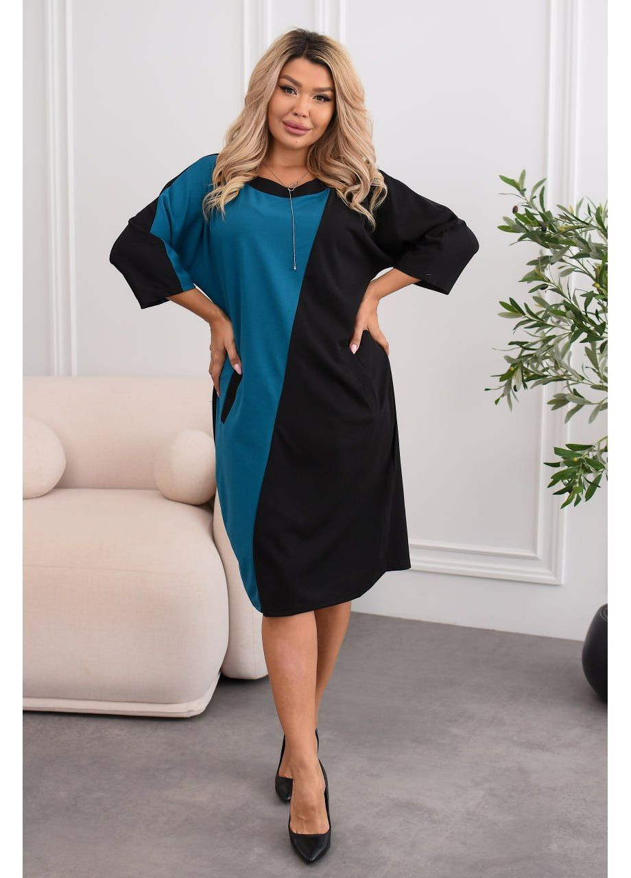 Морської хвилі святковий, ділова, кежуал жіноча сукня пряма Style Point однотонна