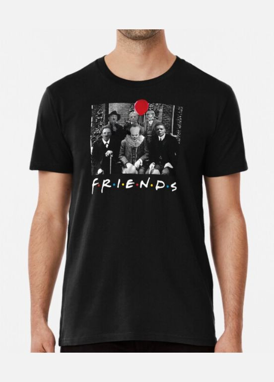 Чорна чоловіча футболка з принтом friends хелловін Stedman