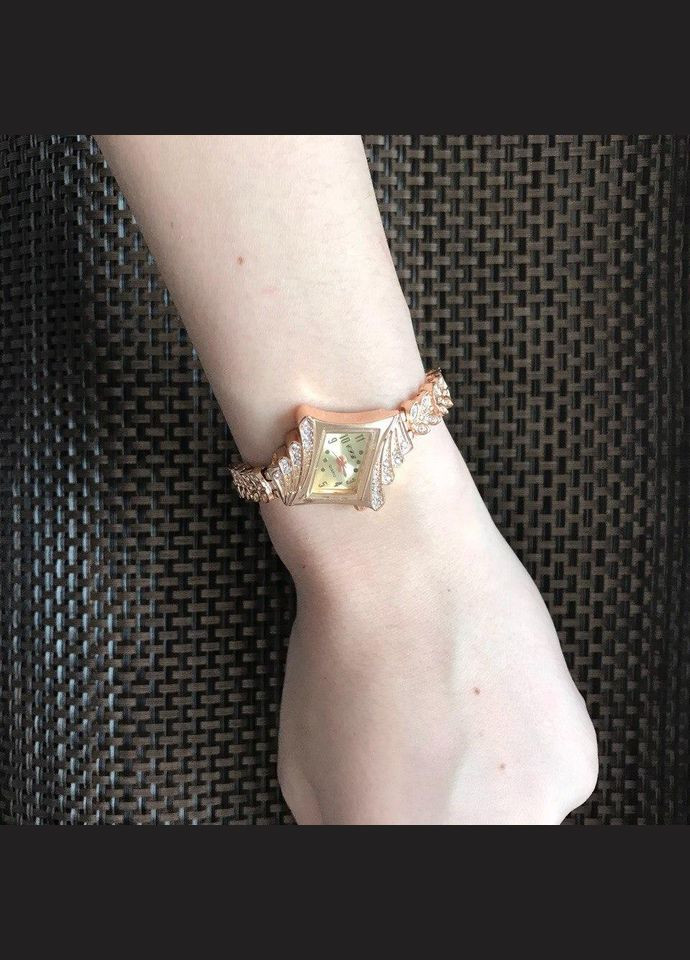 Жіночий наручний годинник браслет кварцовий металевий білий в рожевому золоті (sku_158) No Brand (346078248)