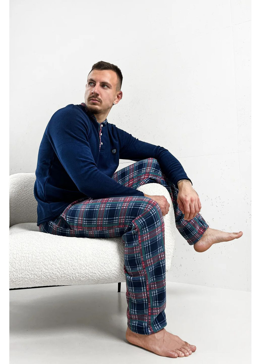 Флісова чоловіча піжама Pijamoni 6100-6 blue (366197459)