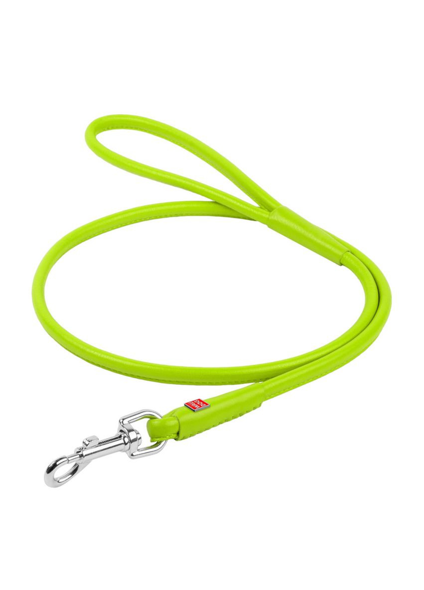 Повідець для собак шкіряний Glamour Круглий Д 4 мм Д 122 см Салатовий WAUDOG (322327819)