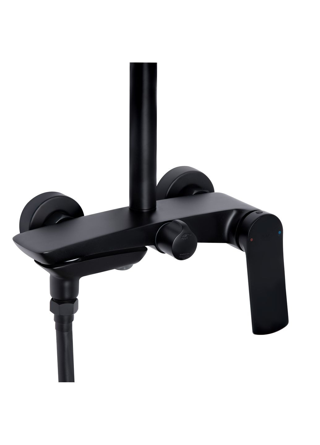 Душова система універсальна Slavonice на три споживача (з виливом) QTSLA111BLM45911 Black Matt Qtap (324250459)