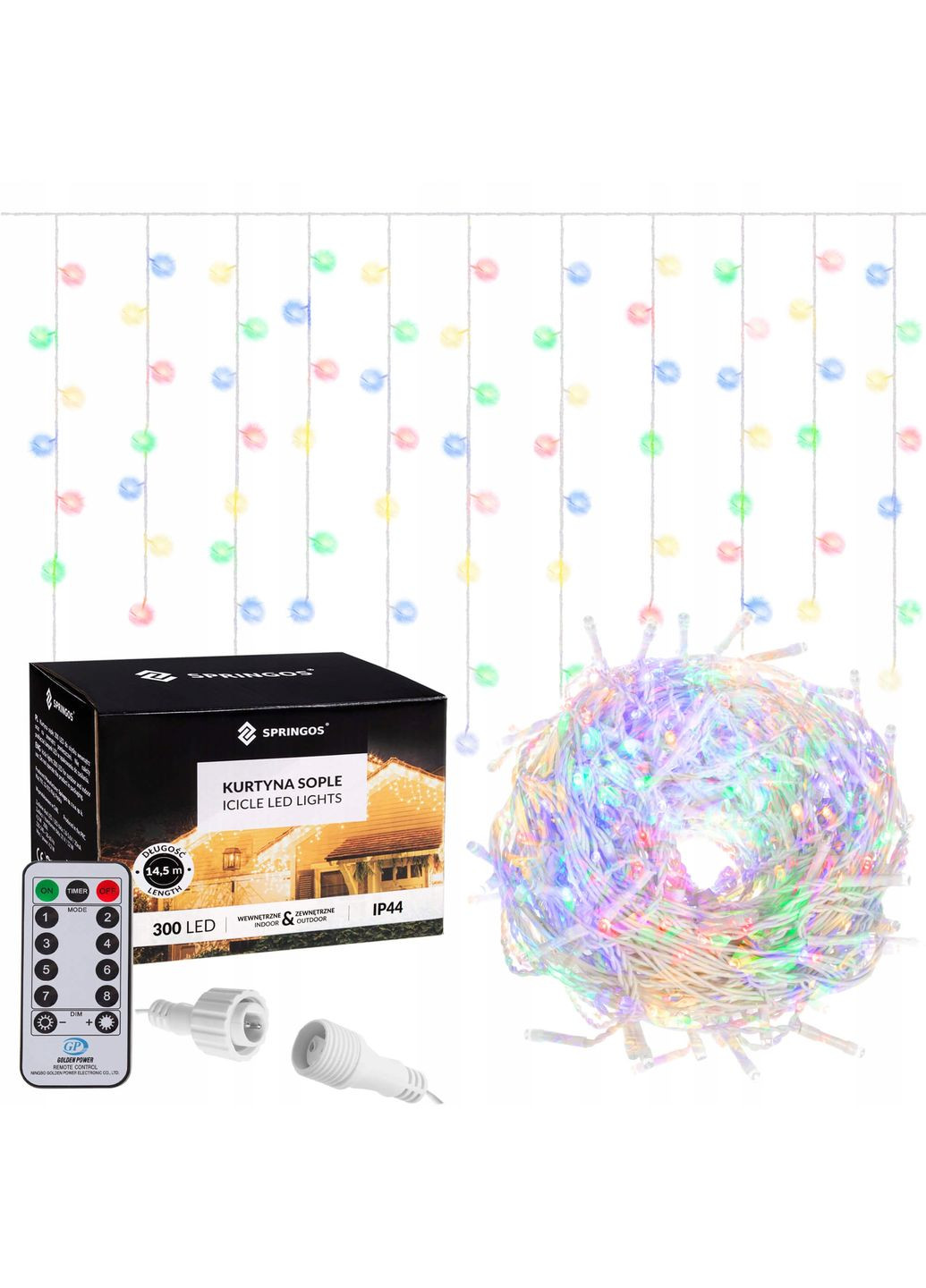 Гирлянда бахрома уличная (наружная) 12 м 300 LED Pilot CL307 Mix Springos (322062857)