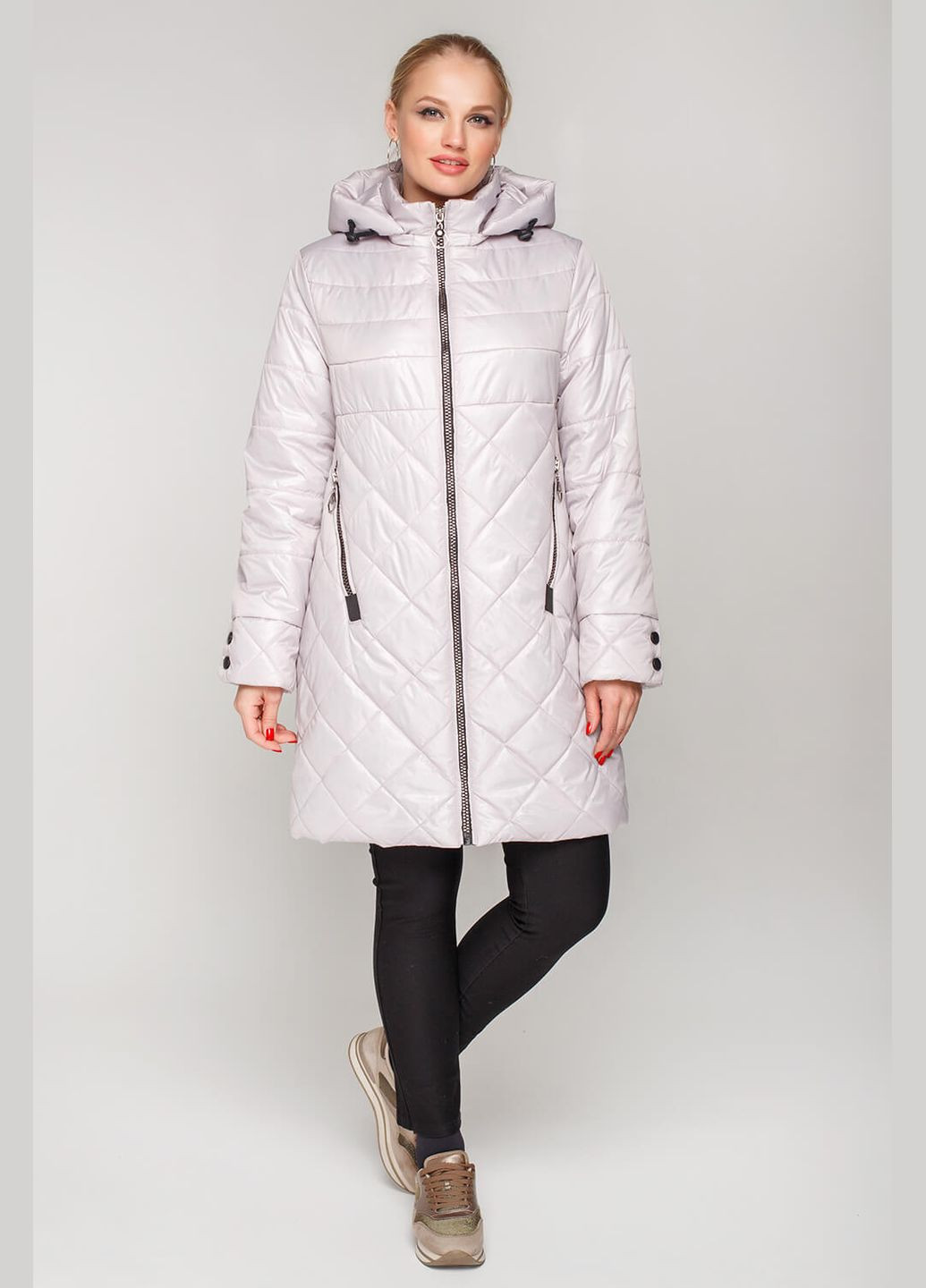 Перлове демісезонне Пальто Donna (01072-white50) MioRichi