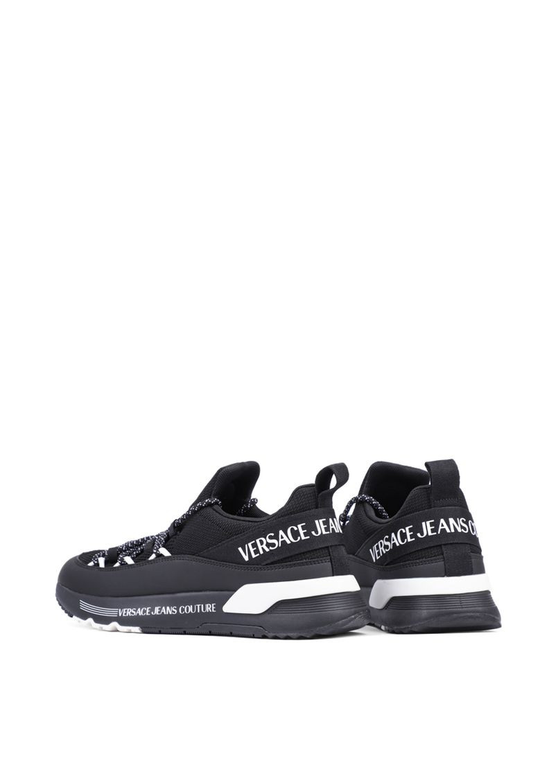 Черные всесезонные мужские кроссовки 75ya3sa5 черный ткань Versace Jeans Couture