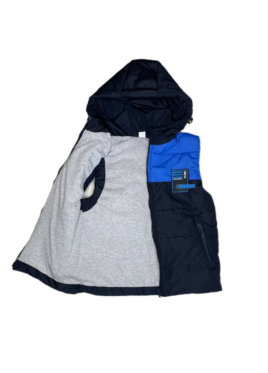 Жилет хлоп. Електрик/чорний синтепон+х/б підкладка 23029 Модняшки (366227457)