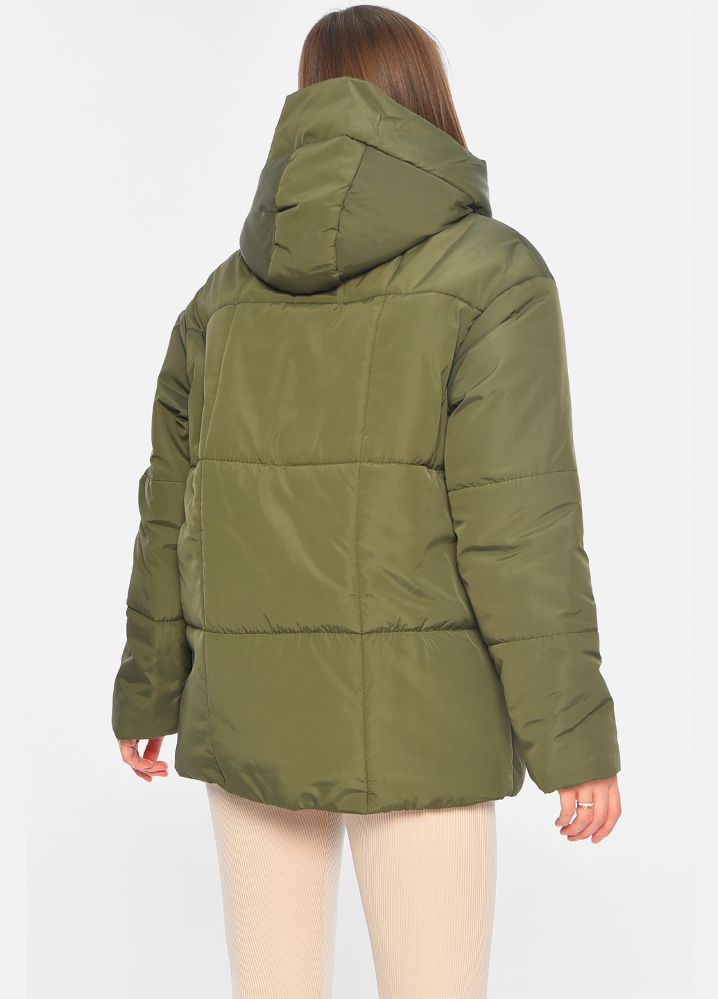 Оливкова (хакі) демісезонна куртка жіноча демісезонна кольору хакі Let's Shop