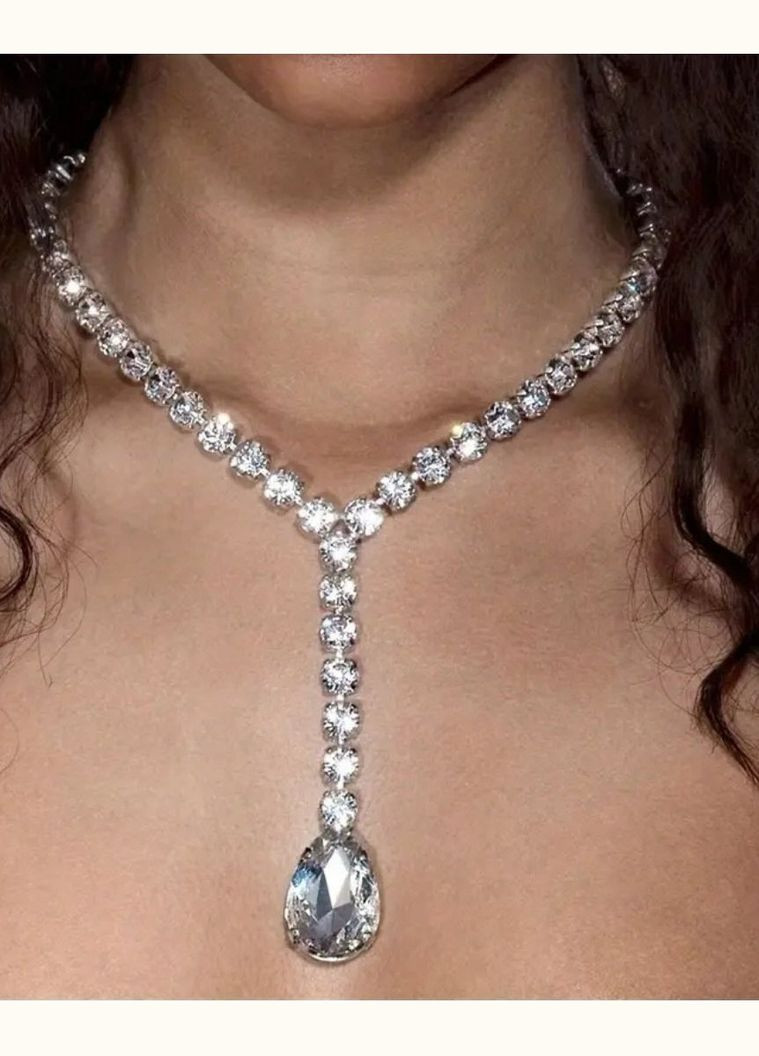 Роскошное колье с кристаллами v-образное, 10-788 No Brand (345627689)