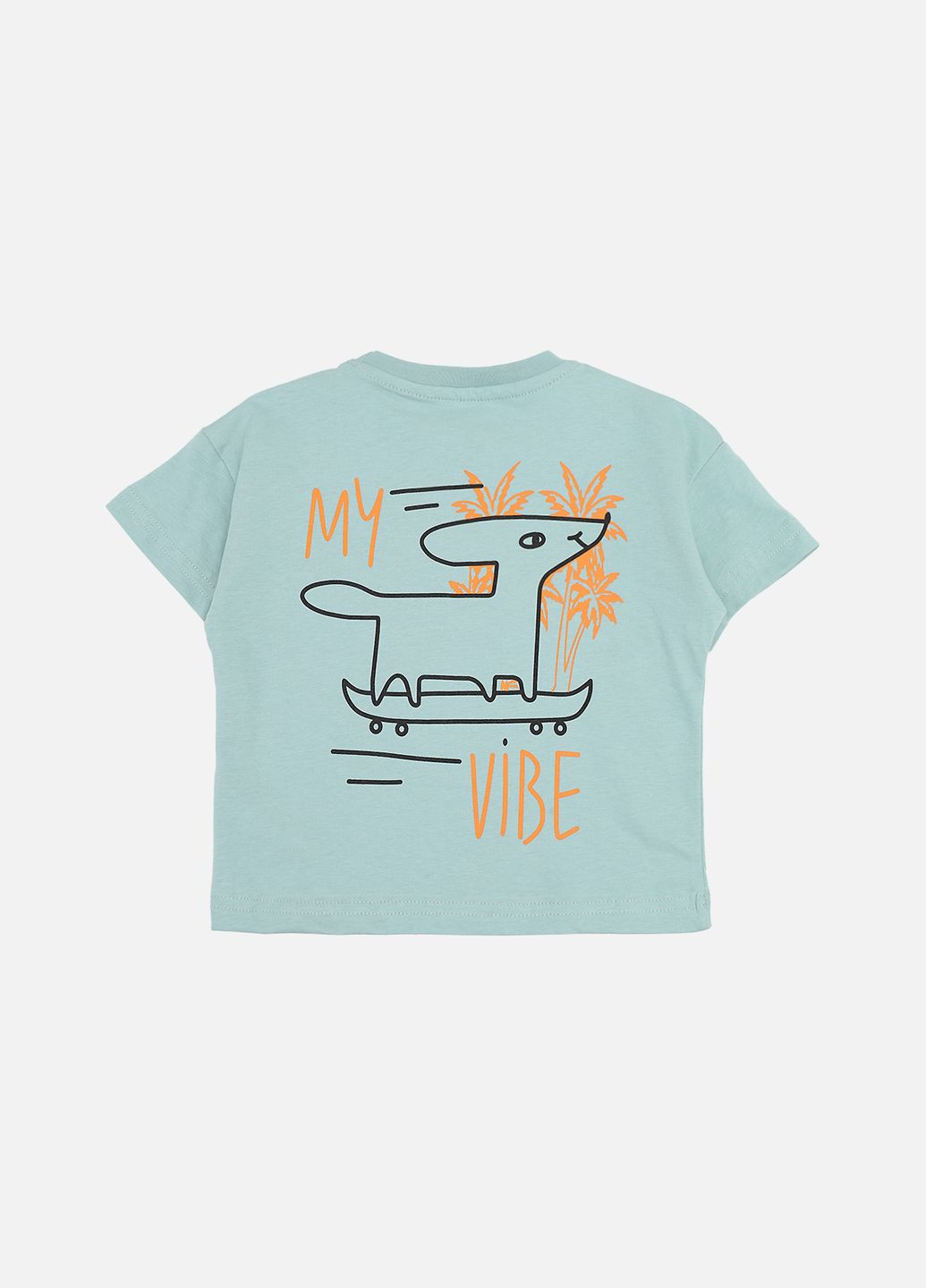 Мятная летняя футболка с коротким рукавом для мальчика цвет мятный cb-00273338 Yuki