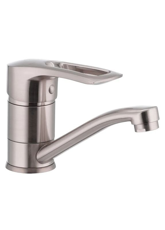 Змішувач для умивальника Hansberg 004 нержавейка (вилив 15 см) (HB0190) Haiba (321962542)