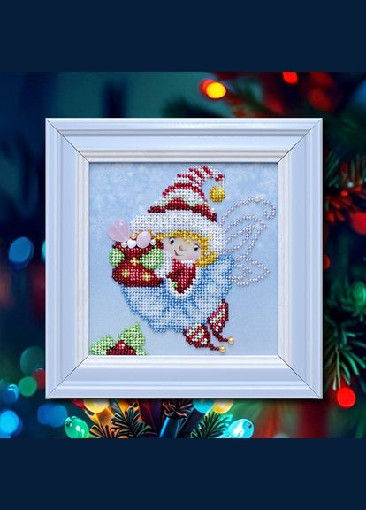 Набор для вышивки бисером "Новогодний праздник", 13х13 см No Brand (340485336)