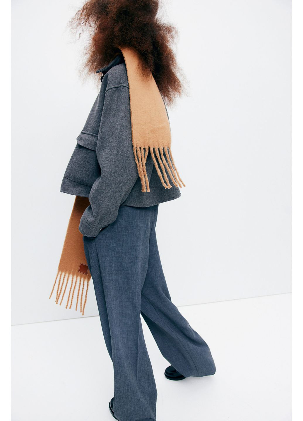 Серая демисезонная куртка-рубашка H&M