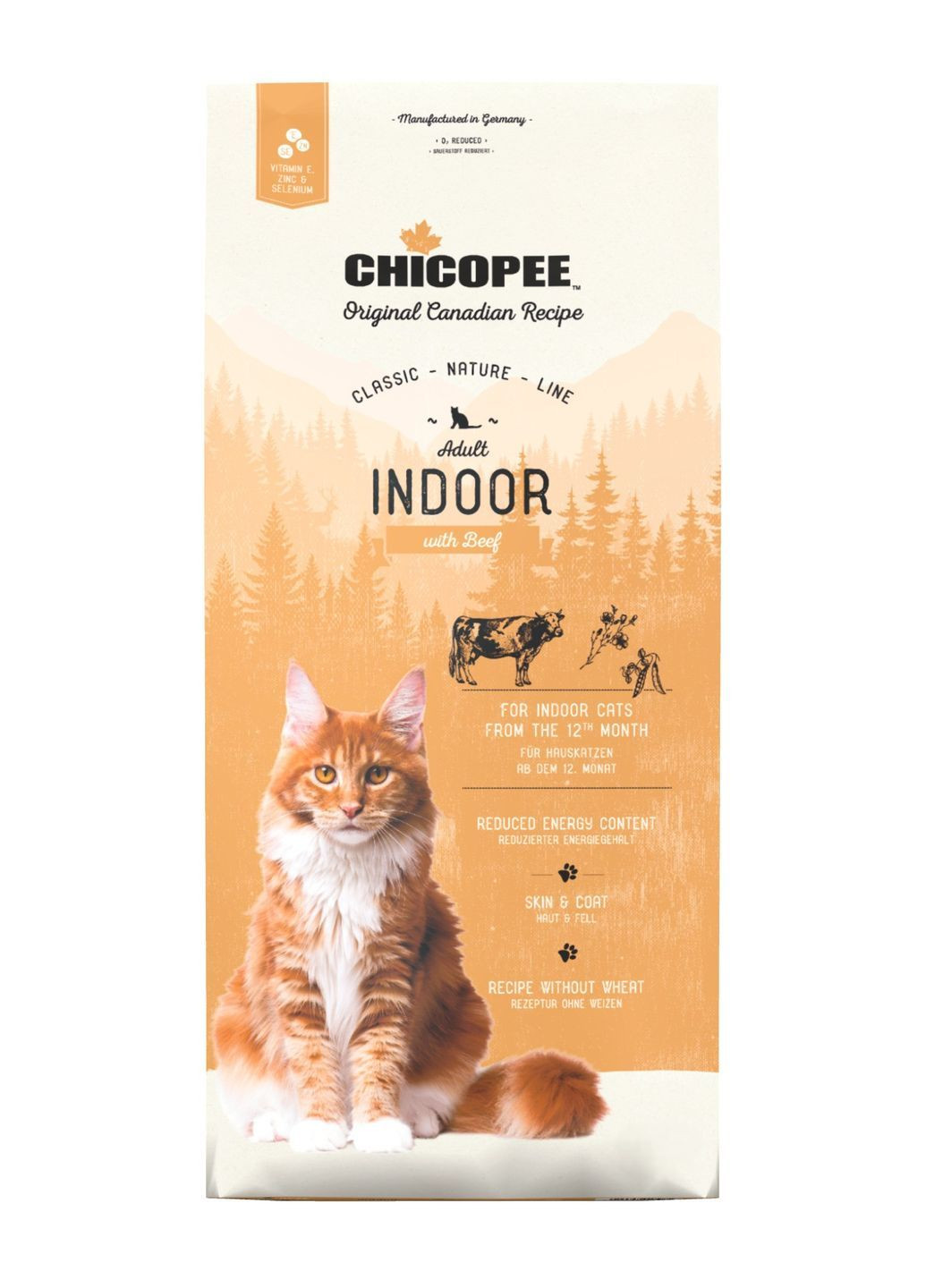 Сухий корм для кішок Classic Nature Line Cat Adult Indoor Beef 400 з яловичиною Chicopee (370799178)