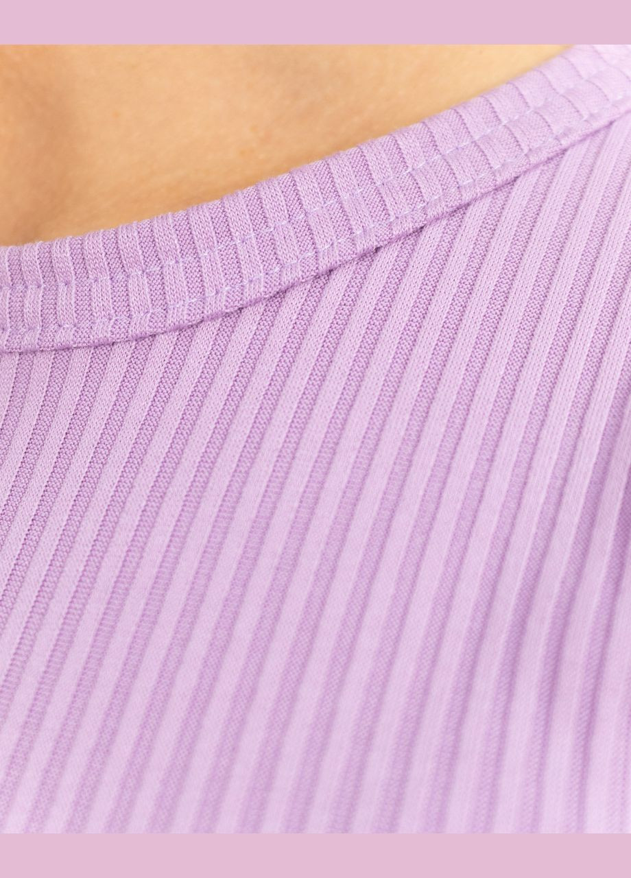 Светло-фиолетовая всесезон пижама женская рубчик футболка с шортами светло-сиреневый Maybel