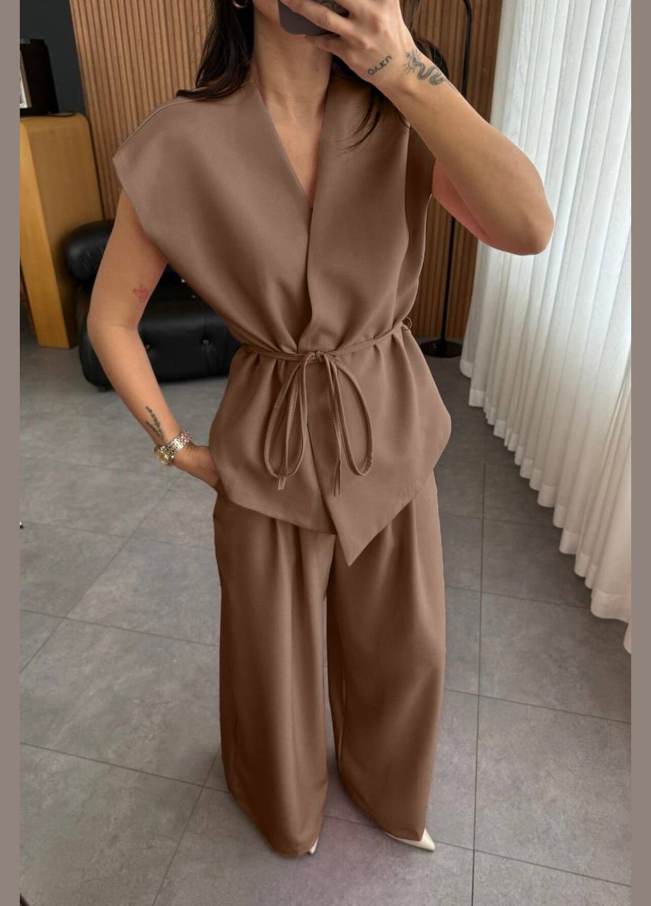 Стильний костюм з широкими брюками Fashion (340334802)