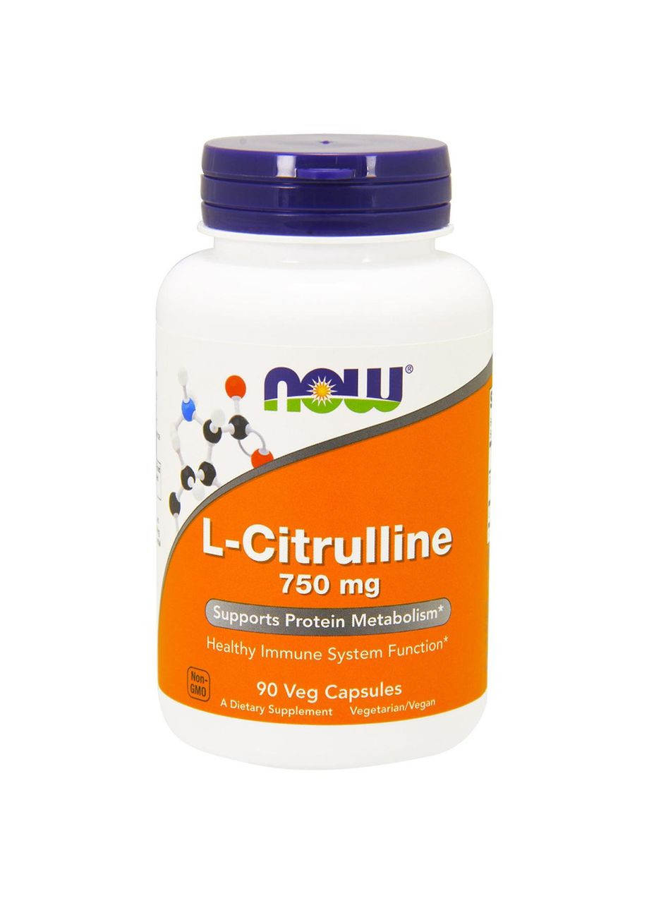 Цитрулин, citrulline, 750 мг, 90 капсул Now Foods (360716032)