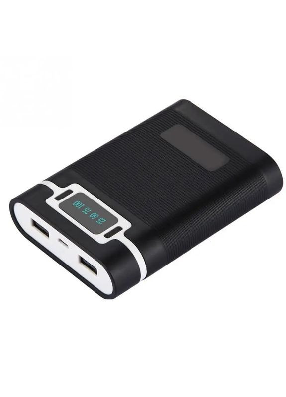 Корпус Bank для аккумуляторов 4x18650 max 12800mA USB Type-C с фонариком Черный (код: 4x18650 Black) Power (325449345)