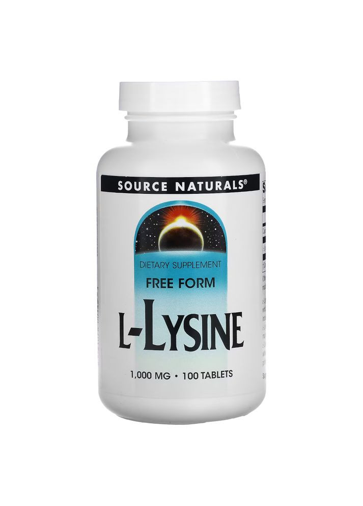 Амінокислота L-Lysine 1000 mg, 100 таблеток Source Naturals (322209369)