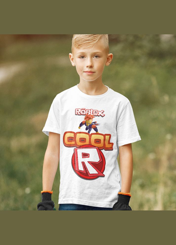 Белая демисезонная футболка белая с оригинальным принтом онлан игры roblox "cool r роблокс roblox " Кавун футболка