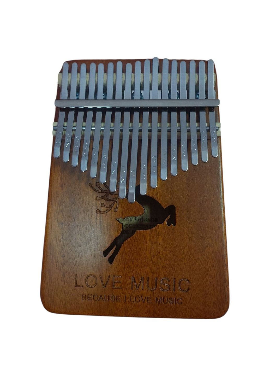 Калімба Kalimba на 17 язичків Ручне фортепіано Благородний Олень Love Music Коричневий K-17-09K No Brand (370719029)