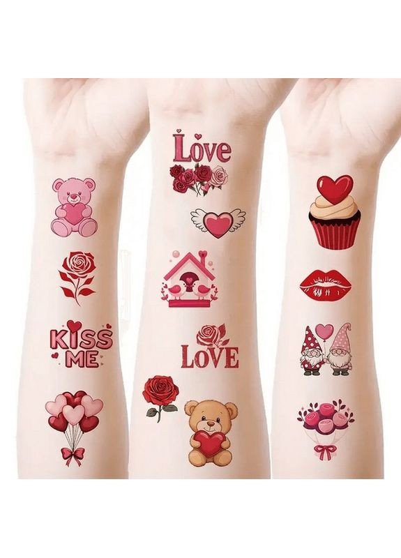 Набор временных тату "Любовь № 1" Love tattoo mini set 1 10, 12 х 7 см 10 шт Fresh Tattoo (364127004)