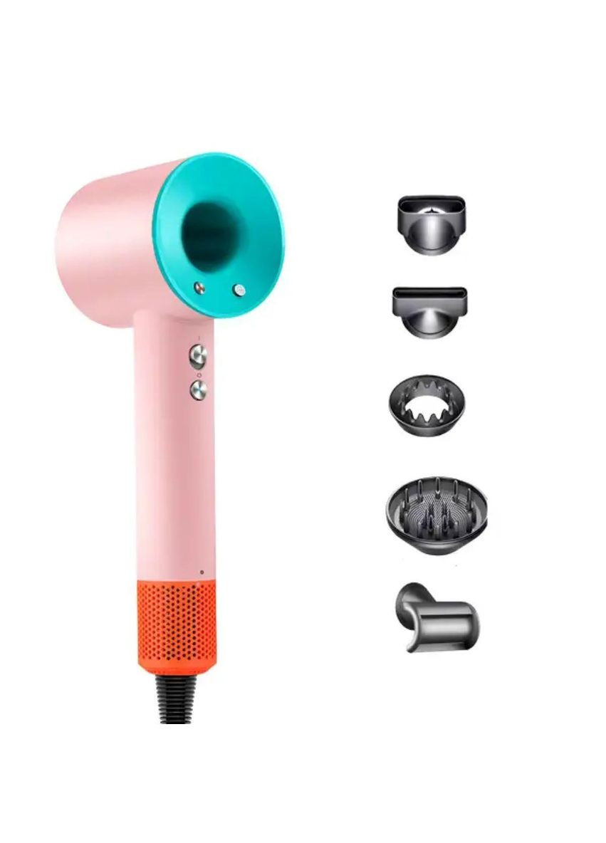 Фен стайлер для волос 5 в 1 Supersonic Premium 1600Вт 5 насадок 3 режима скорости с ионизацией Розовый PH770PBL Energy MAX (370373396)