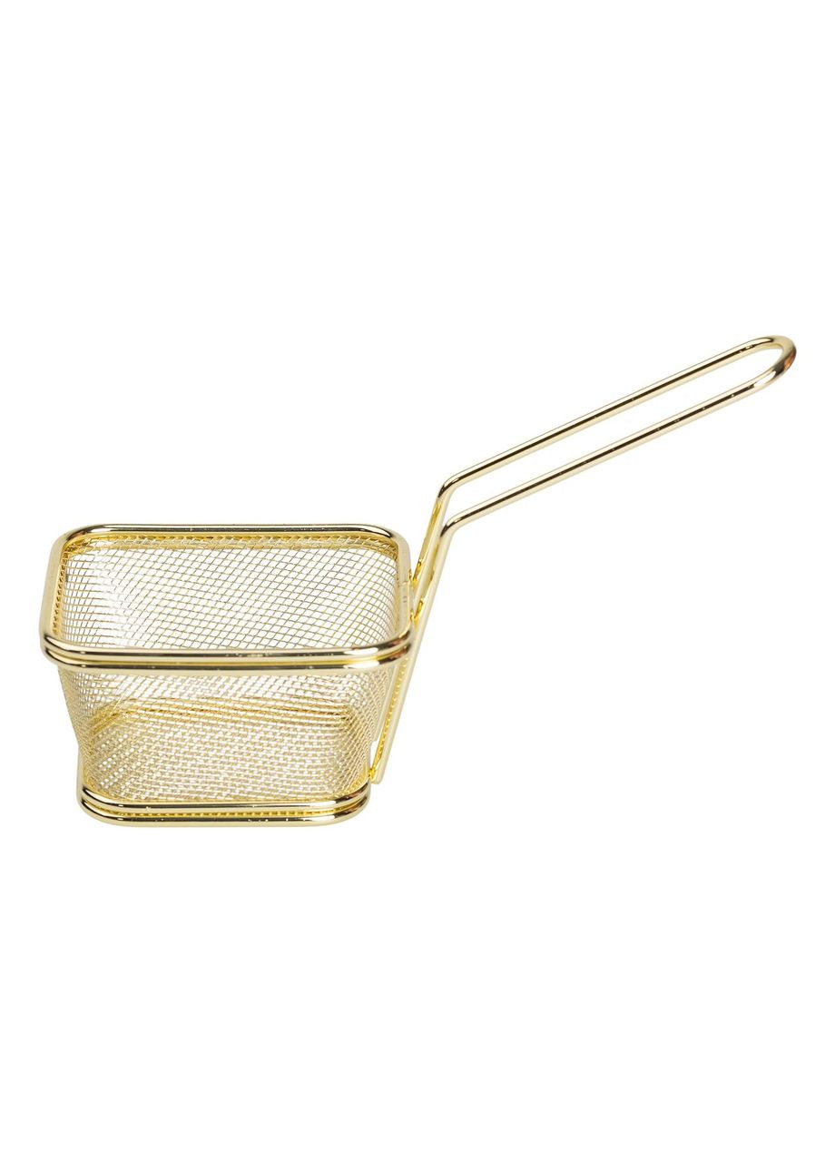 Корзина сервировочная для фри и снеков 10.5×9×5.5 см с гальваническим покрытием Золотая HP-19-4-S-G (A-033454) Zhongjing (361242483)